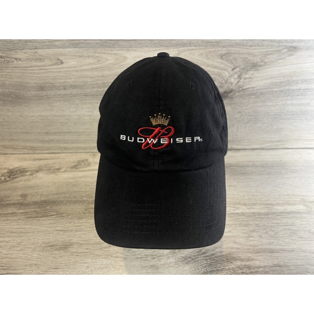 Vintage 2003 Budweiser King Of Beers Strapback Adjustable Hat Cap‎ Black